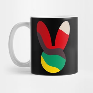 Silhouette of A Rabbit with an Abstract Mug